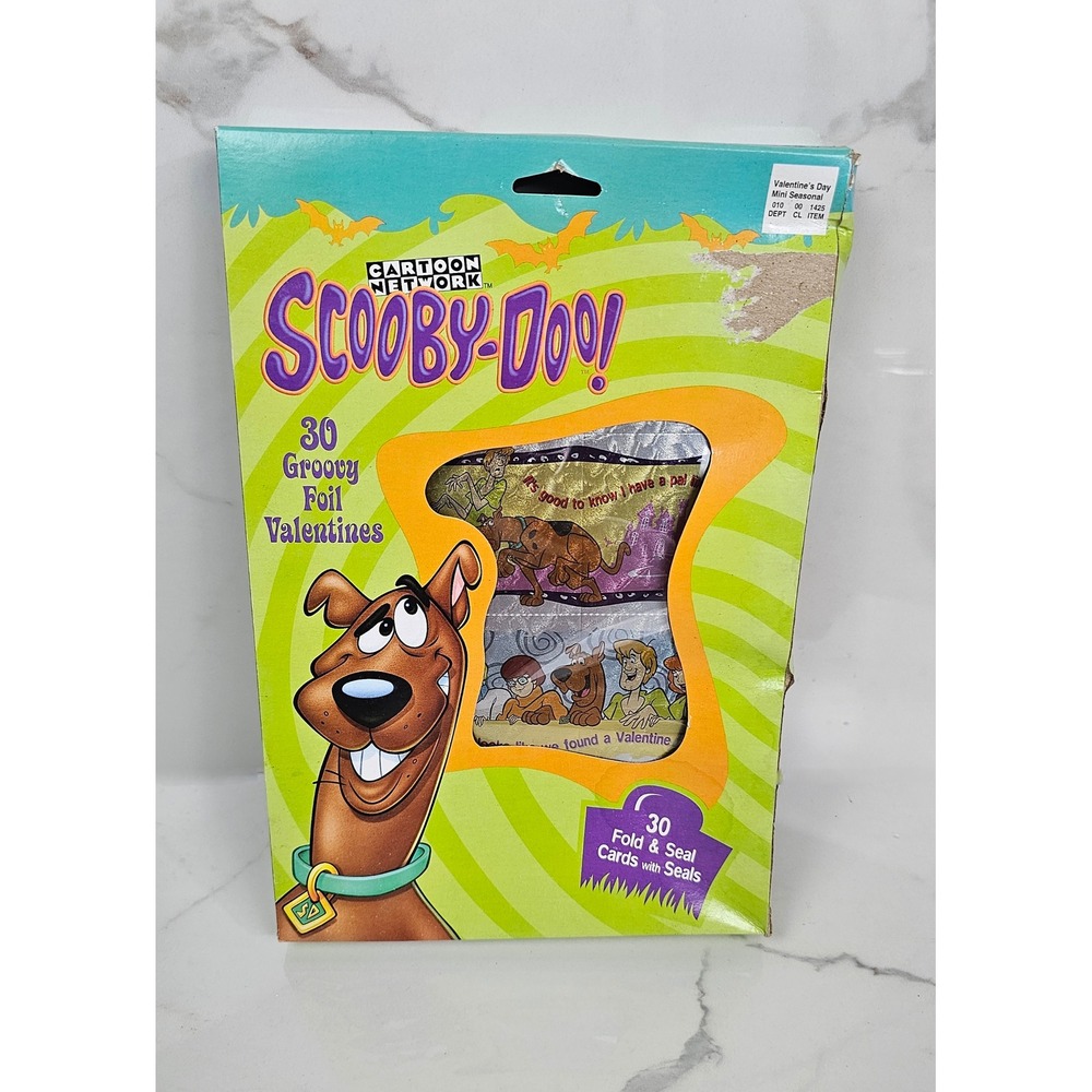Scooby Doo Deluxe Foil Valentines‎ 30 Groovy Fold Seal Cards Cartoon Network